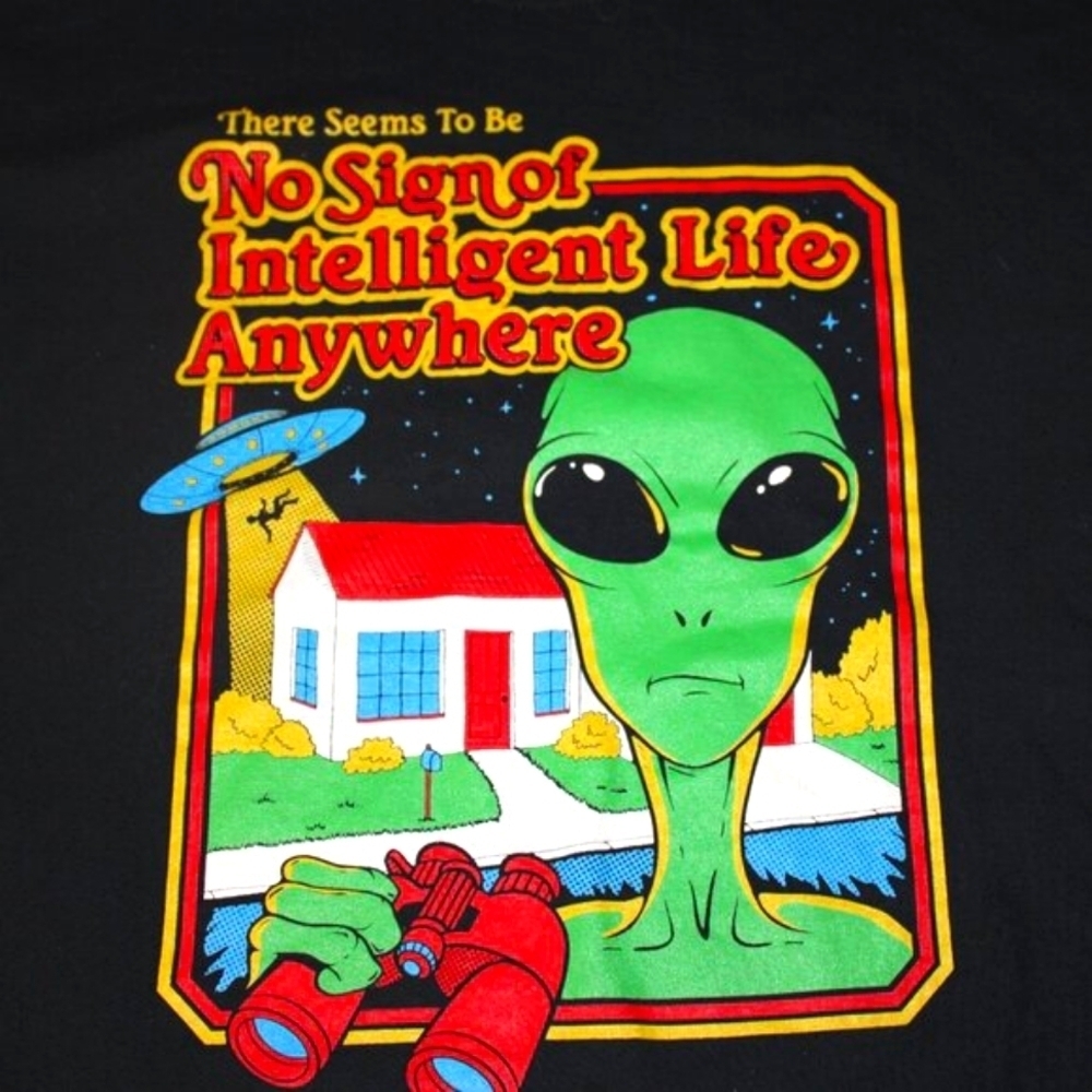 Alien Graphic Tee XL DOM – Vintage-Inspired, Streetwear, Y2K Aesthetic, 100% Cot